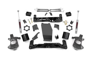 Chevrolet Silverado 1500 Suspension Lift Kit - Rough Country - 5 Inch Lift, Cast Steel, N3 Series Shock Absorbers - '14-'18